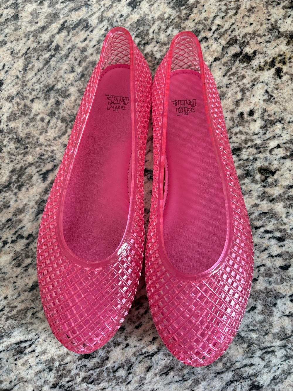 wild fable Pink Jelly Quilted Ballet Flats